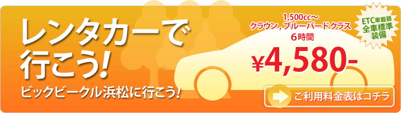 1,500cc〜 クラウン , ブルーバード クラス 6時間 4,580円
